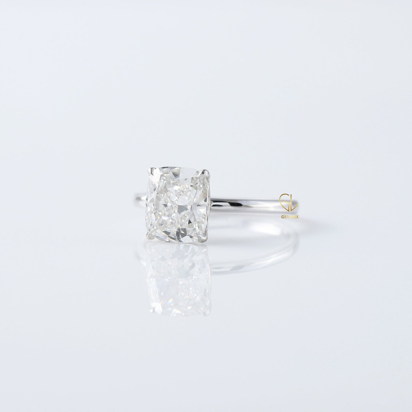 Elongated Cushion Cut Moissanite Diamond Engagement Ring