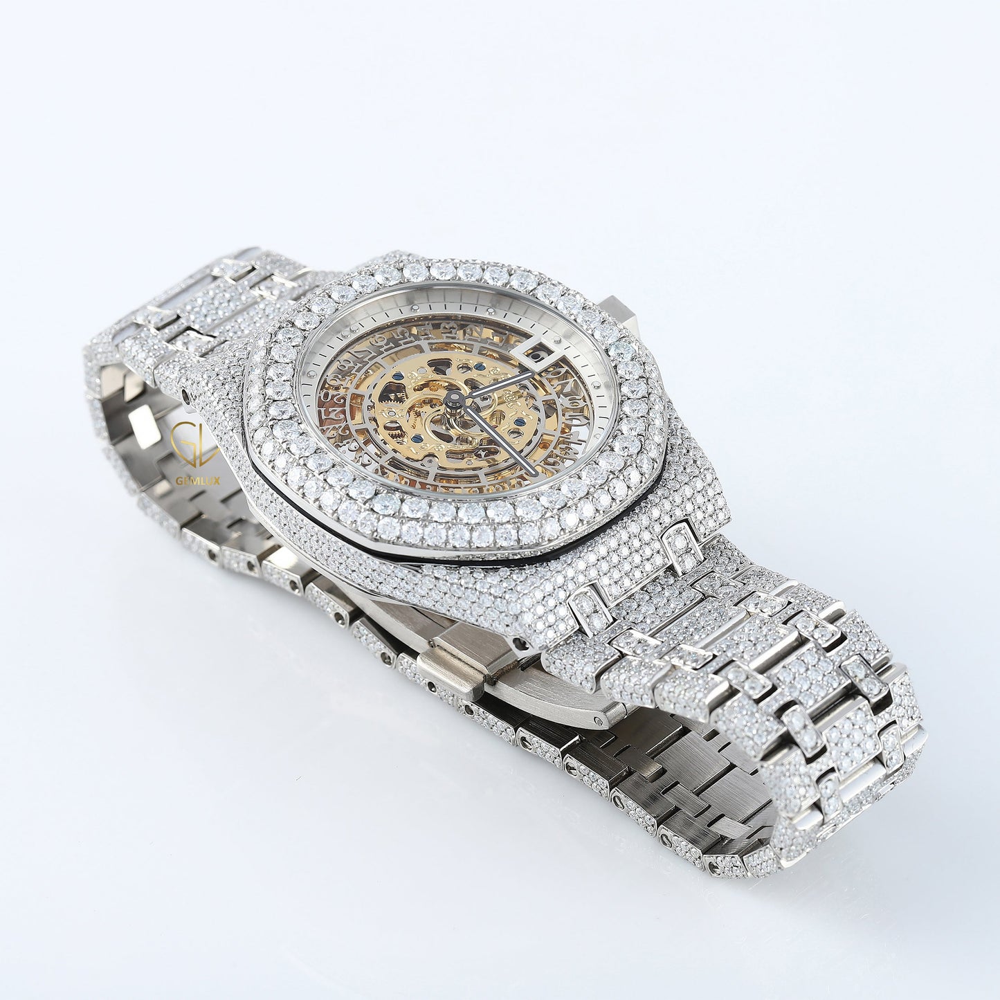 Iced Out VVS Moissanite Round Case Branded Hip Hop Watch For Men 