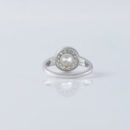 Split Shank Art Deco Round Moissanite Engagement Ring