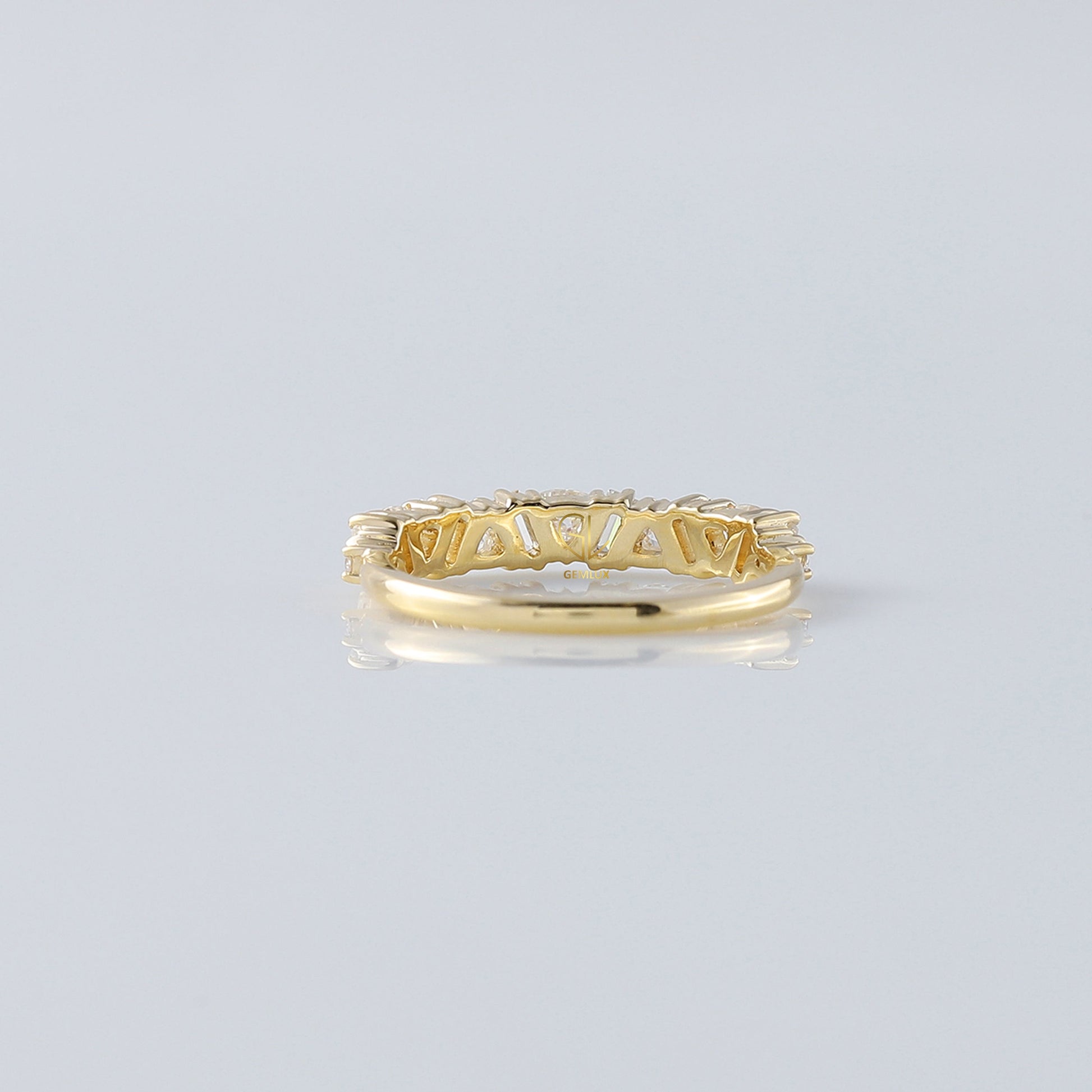 Baguette & Trillion Cut Moissanite Eternity Wedding Band