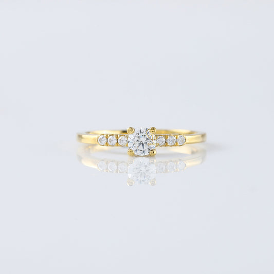 Delicate Seven Stone Moissanite Diamond Engagement Ring