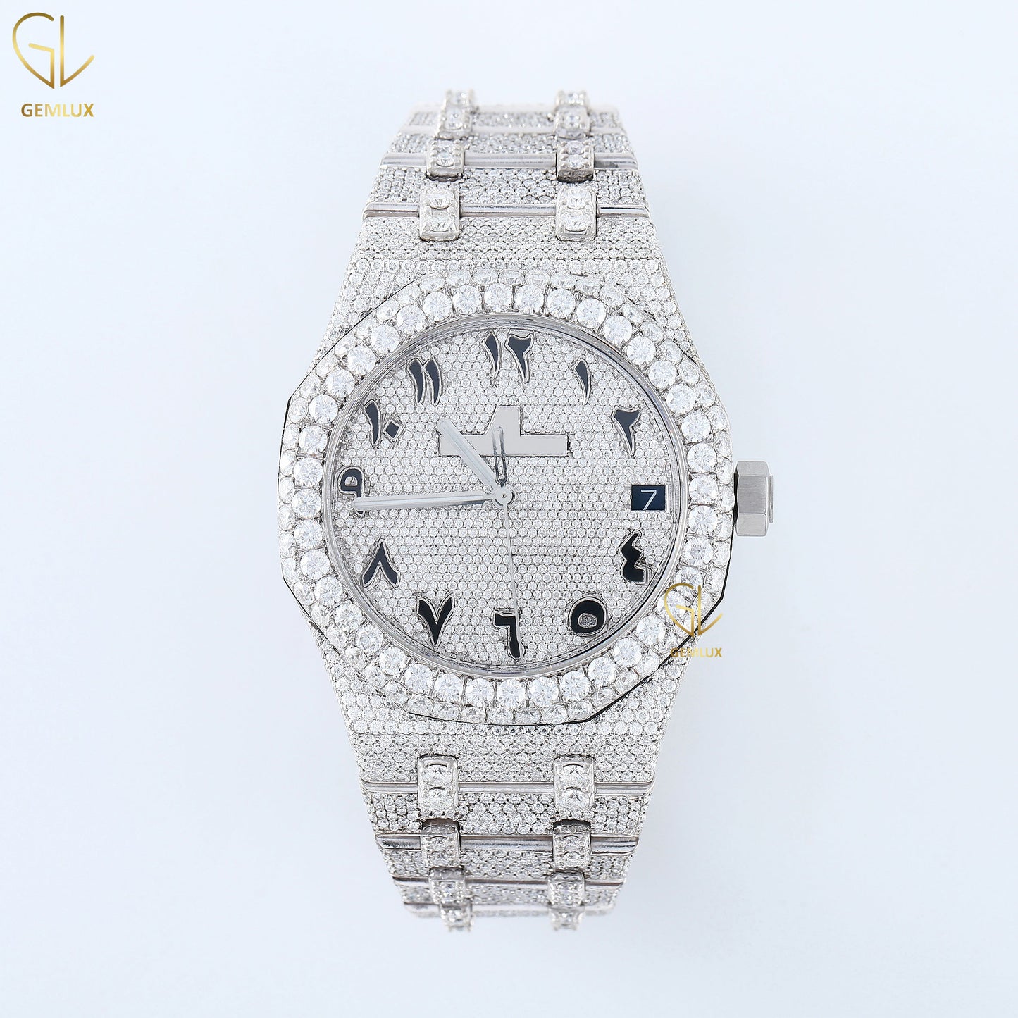 Hip Hop Date Just Automatic Movement Iced Out Diamond Men's Watch