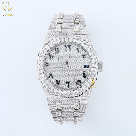 Hip Hop Date Just Automatic Movement Iced Out Diamond Men's Watch