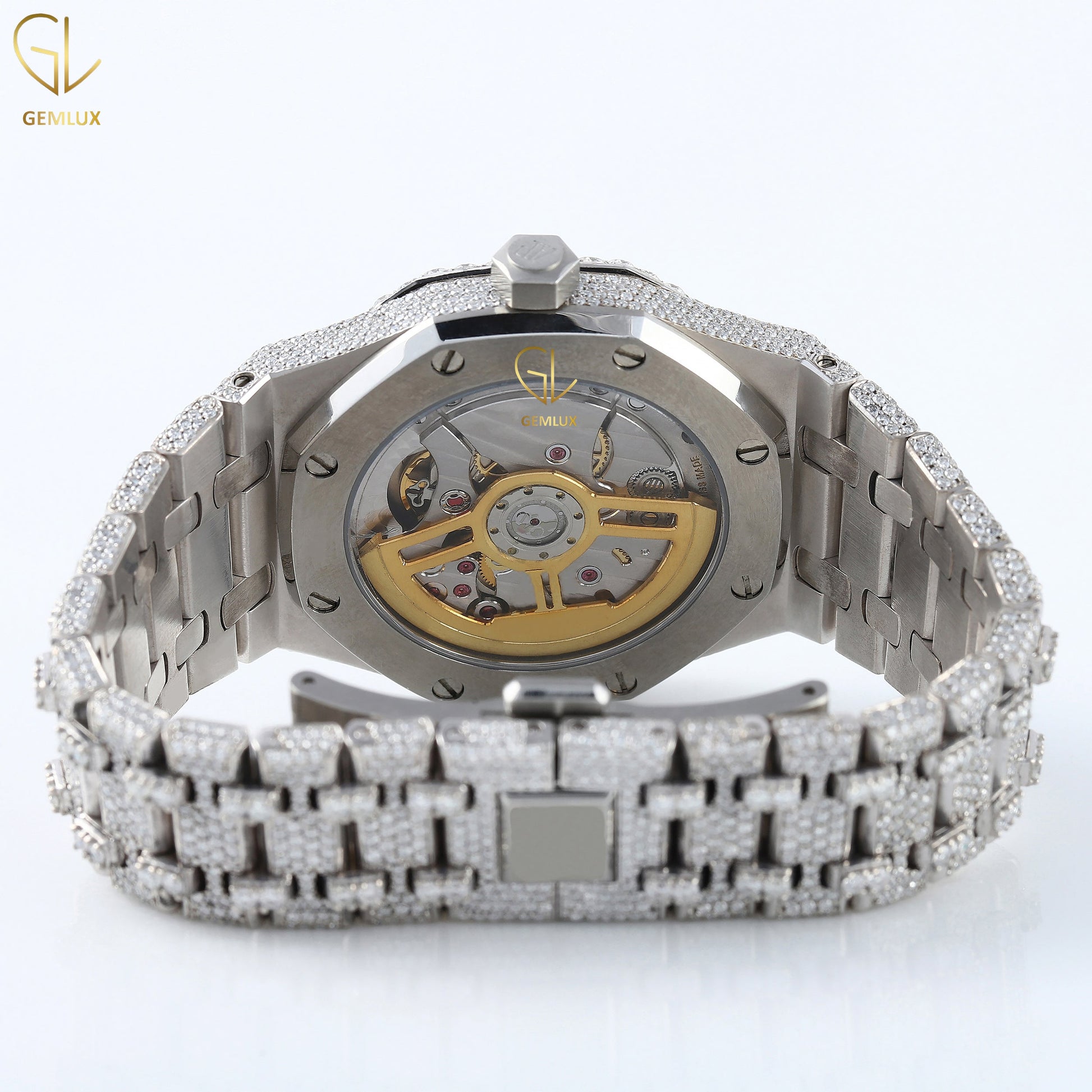 Hip Hop Date Just Automatic Movement Iced Out Diamond Men's Watch