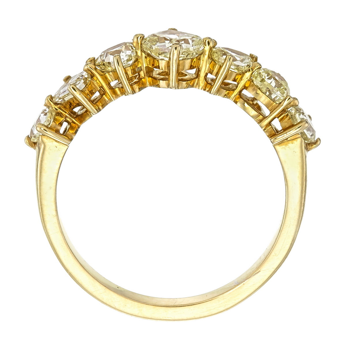 Canary Yellow Fancy Cut Certified Natural Diamond Eternity Wedding Band