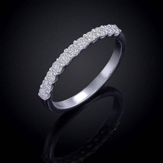 Round Cut Certified Natural Diamond Eternity Wedding Ring