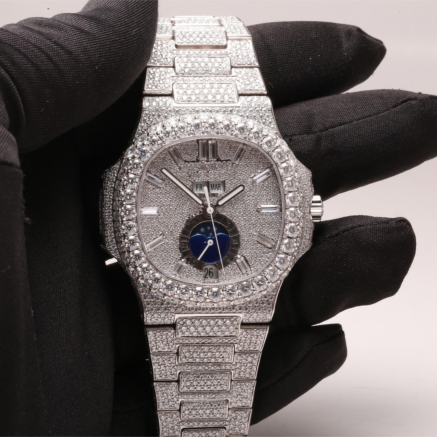 Luxury Wear Real VVS Moissanite Diamond Automatic Hip Hop Watch