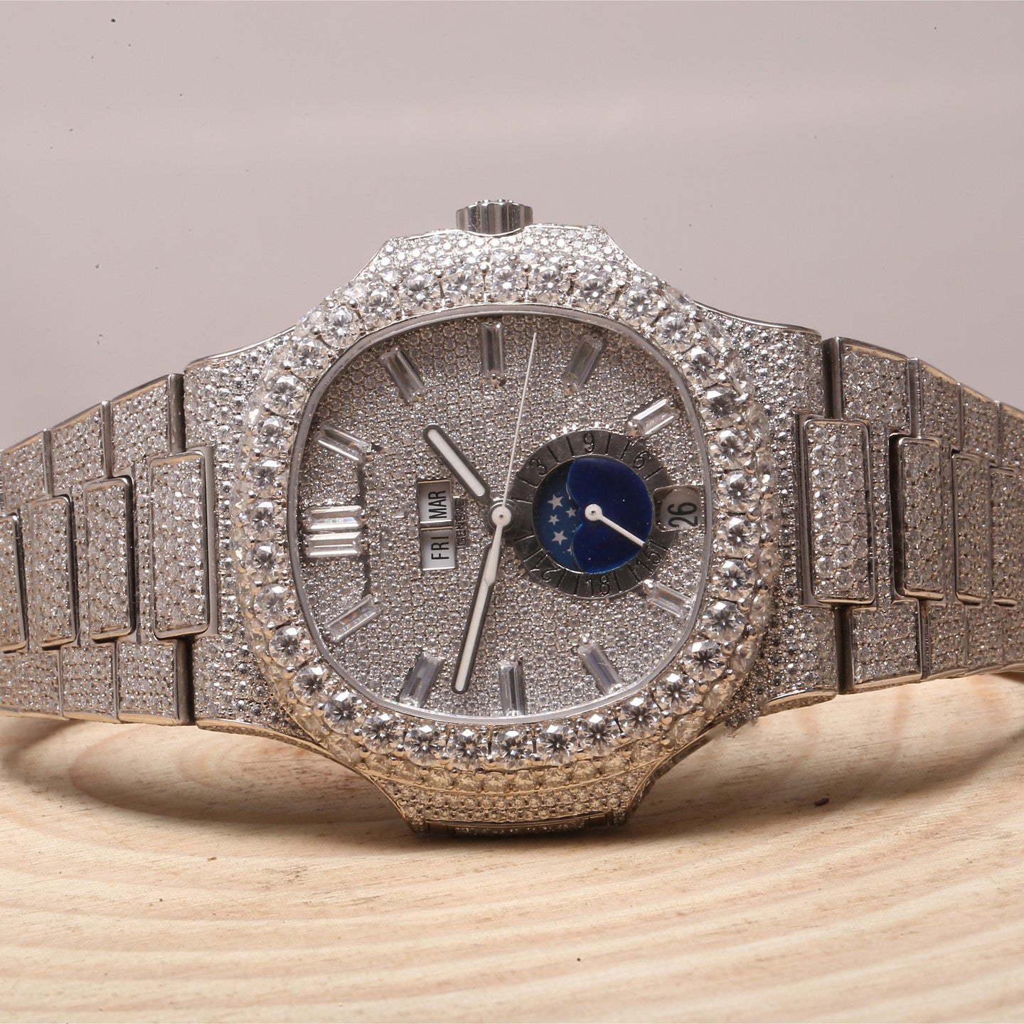 Luxury Wear Real VVS Moissanite Diamond Automatic Hip Hop Watch