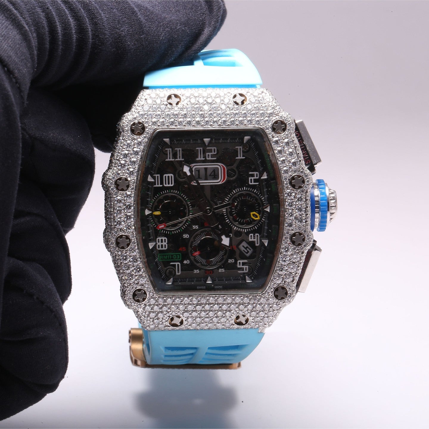 VVS Moissanite Diamond Branded Chronograph Hip Hop Watch 