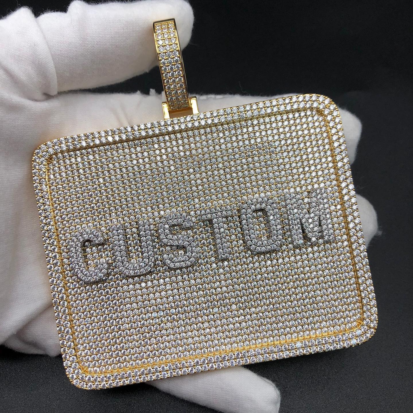 Iced Out Moissanite Diamond Custom Letter Card Hip Hop Pendant