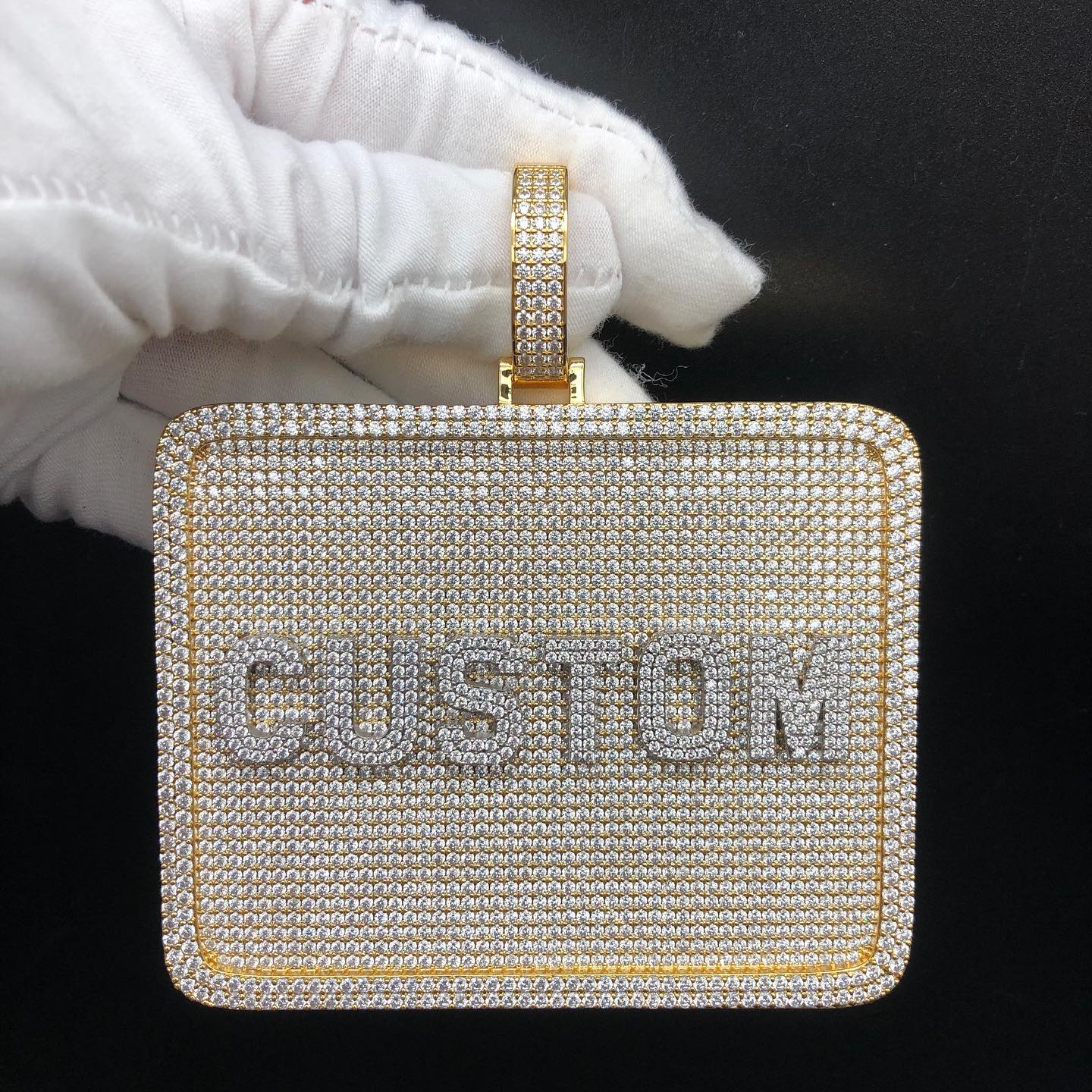 Iced Out Moissanite Diamond Custom Letter Card Hip Hop Pendant