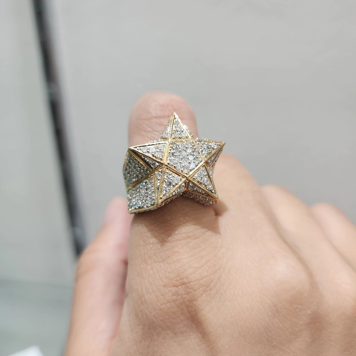 Bling Bling VVS Moissanite Star Pinky Hip Hop Ring 