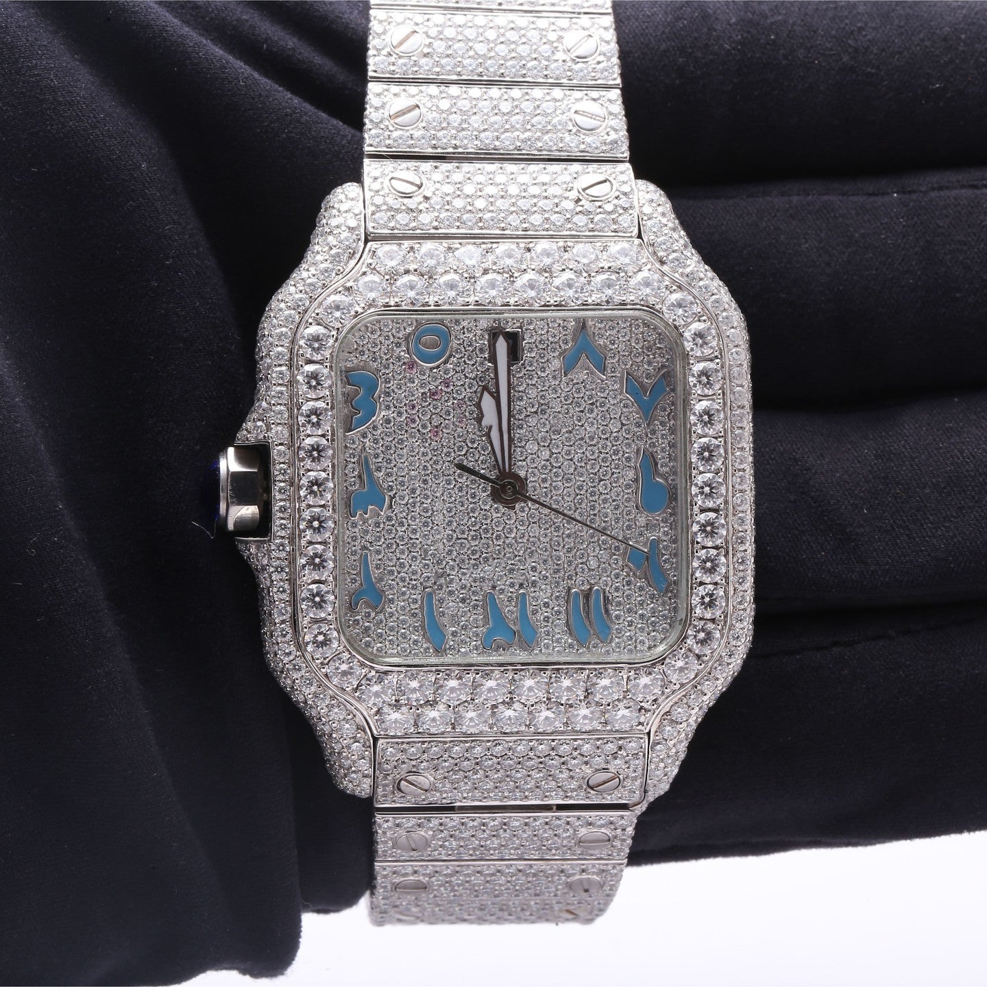 Iced Out VVS Moissanite Arabic Dial Hip Hop Watch